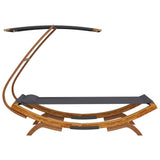 Outdoor Lounge Bed with Canopy 100x190x134 cm Solid Bent Wood Anthracite - Top-Down View