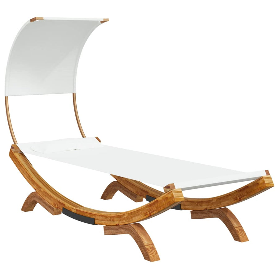 Outdoor Lounge Bed with Canopy 100x200x126 cm Cream
