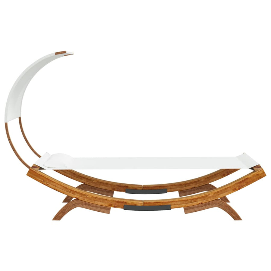 Outdoor Lounge Bed with Canopy 100x200x126 cm Cream