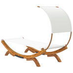 Outdoor Lounge Bed with Canopy 100x200x126 cm Cream