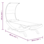 Outdoor Lounge Bed with Canopy 100x200x126 cm Cream