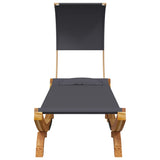 Outdoor Lounge Bed with Canopy 100x200x126 cm Solid Bent Wood Anthracite - Side View