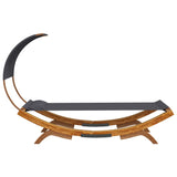 Outdoor Lounge Bed with Canopy 100x200x126 cm Solid Bent Wood Anthracite - Top-Down View