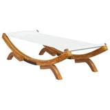 Outdoor Lounge Bed 100x188.5x44 cm Solid Bent Wood Cream - Front View