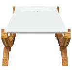 Outdoor Lounge Bed 100x188.5x44 cm Solid Bent Wood Cream