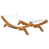 Outdoor Lounge Bed 100x188.5x44 cm Solid Bent Wood Cream - 45-Degree Angle