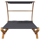 Outdoor Lounge Bed with Canopy 165x203x138 cm Anthracite