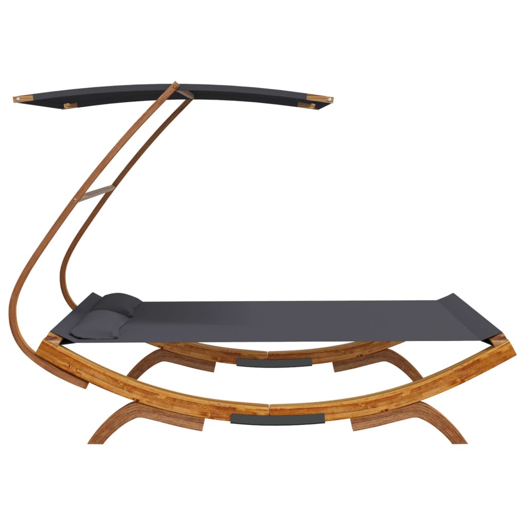 Outdoor Lounge Bed with Canopy 165x203x138 cm Anthracite