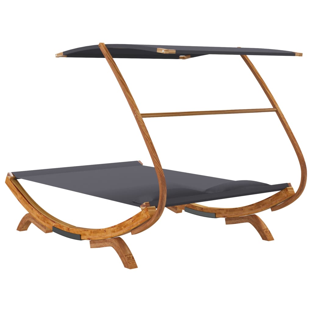 Outdoor Lounge Bed with Canopy 165x203x138 cm Anthracite