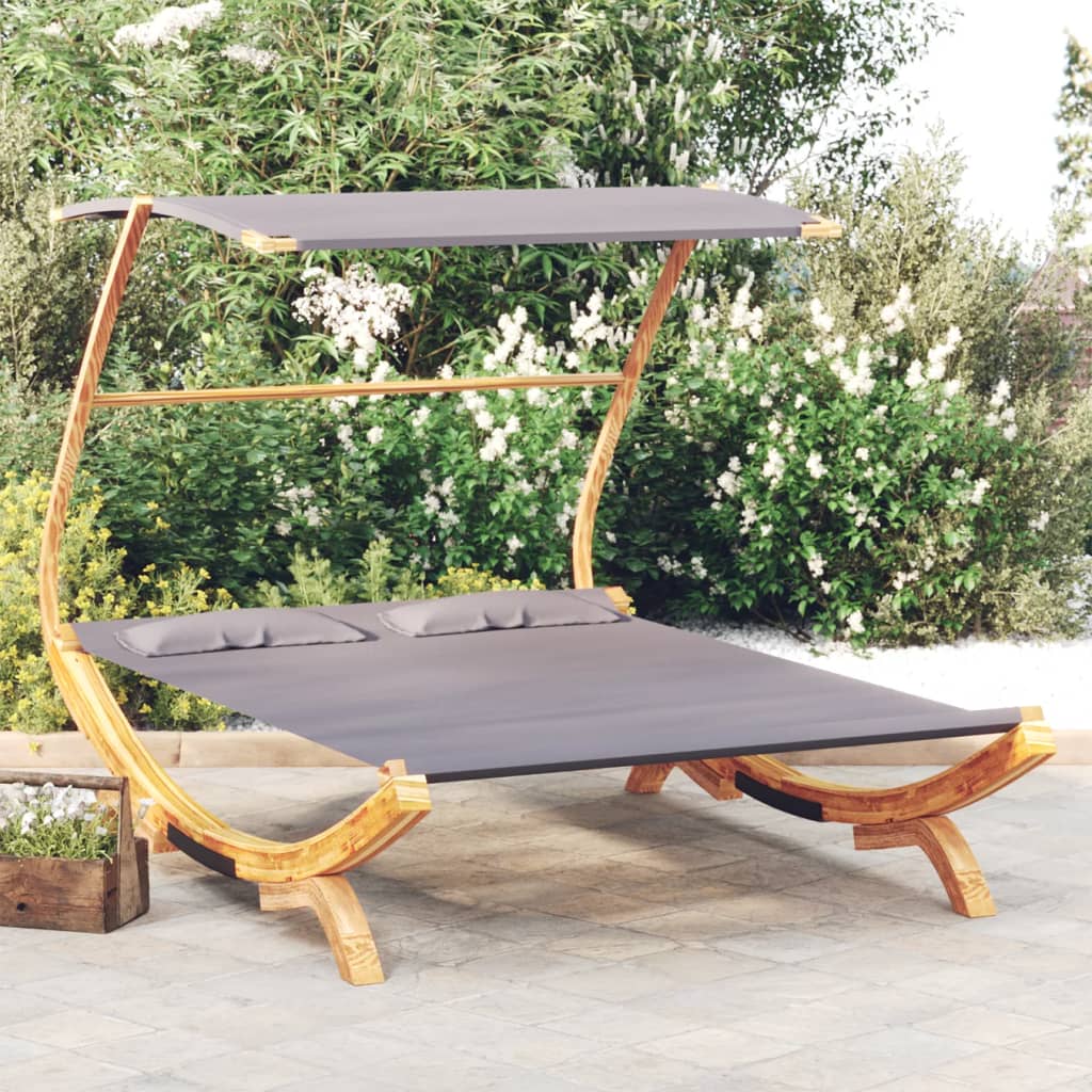 Outdoor Lounge Bed with Canopy 165x203x138 cm Anthracite