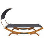 Outdoor Lounge Bed with Canopy 165x203x126cm Anthracite