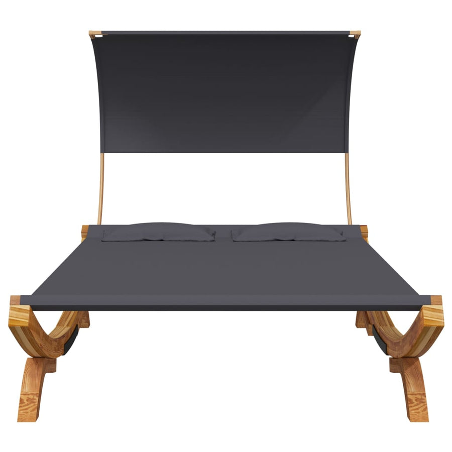 Outdoor Lounge Bed with Canopy 165x203x126cm Anthracite