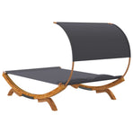 Outdoor Lounge Bed with Canopy 165x203x126cm Anthracite