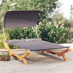 Outdoor Lounge Bed with Canopy 165x203x126cm Anthracite
