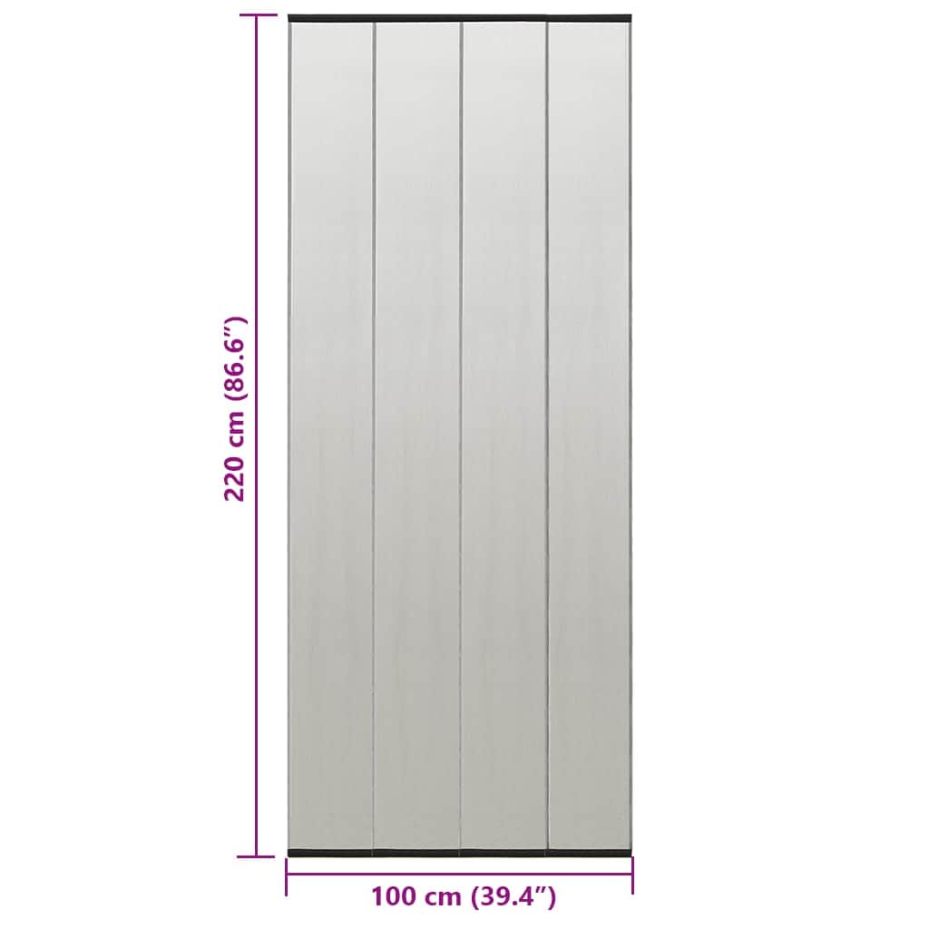 Insect Door Screen with Mesh Curtain Black 100x220 cm Polyester