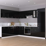 Hanging Cabinet Lyons 2 pcs High Gloss Black 50x31x60 cm Engineered Wood
