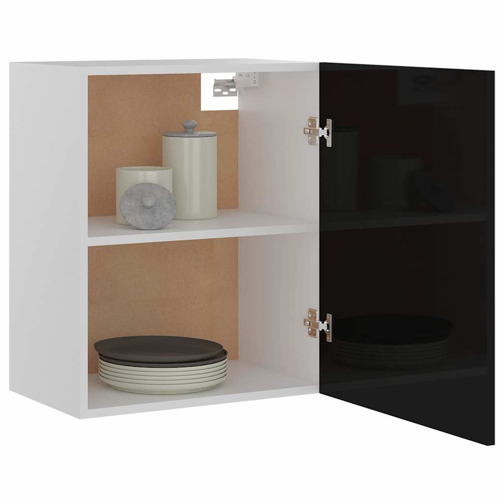 Hanging Cabinet Lyons 2 pcs High Gloss Black 50x31x60 cm Engineered Wood
