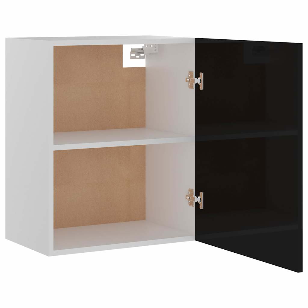 Hanging Cabinet Lyons 2 pcs High Gloss Black 50x31x60 cm Engineered Wood