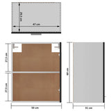 Hanging Cabinet Lyons 2 pcs High Gloss Black 50x31x60 cm Engineered Wood - Extra Image