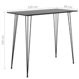 5 Piece Bar Set Black and Grey