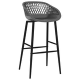 5 Piece Bar Set Black and Grey - Rear View