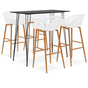 5 Piece Bar Set Black and White