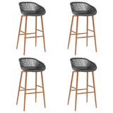 5 Piece Bar Set Black and Grey - Rear View