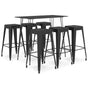 7 Piece Bar Set Black