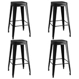 5 Piece Bar Set White and Black - Rear View