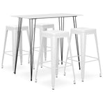 5 Piece Bar Set White