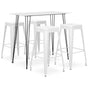 5 Piece Bar Set White