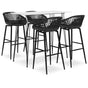 5 Piece Bar Set White and Black