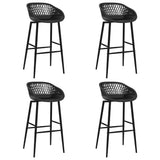 5 Piece Bar Set White and Black - Rear View