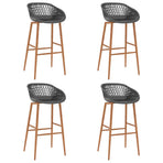 5 Piece Bar Set White and Grey