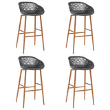 5 Piece Bar Set White and Grey - Rear View