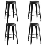 5 Piece Bar Set White and Black - Rear View