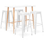 5 Piece Bar Set White