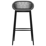 5 Piece Bar Set White and Grey - Low Angle