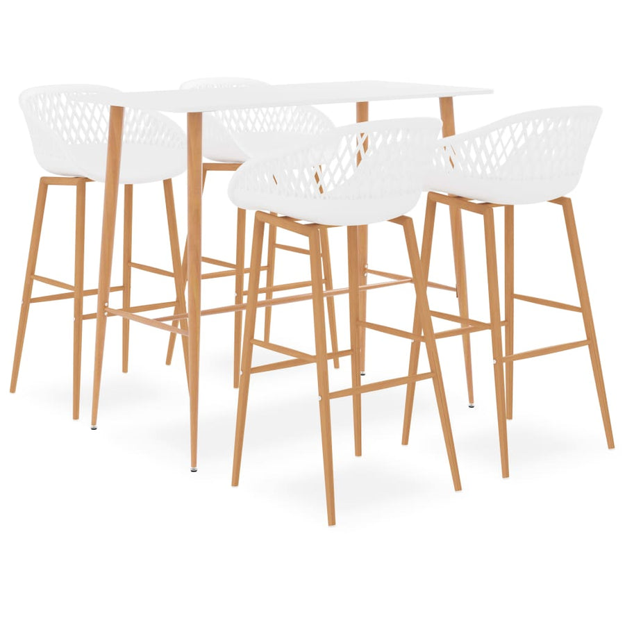 5 Piece Bar Set White
