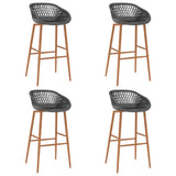 5 Piece Bar Set White and Grey - Rear View
