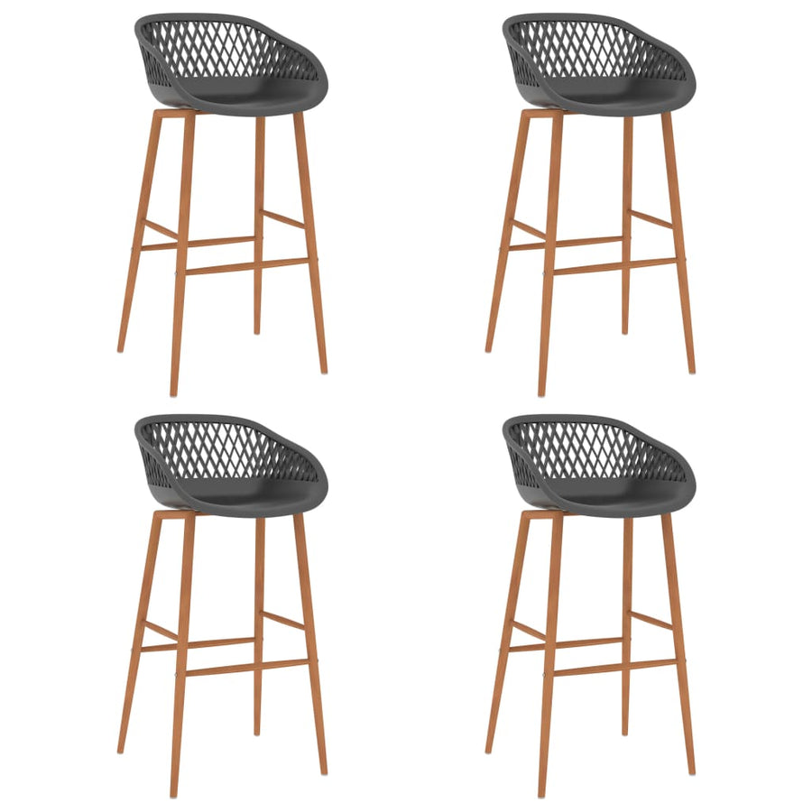 5 Piece Bar Set White and Grey