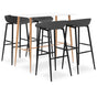 5 Piece Bar Set White and Grey