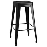 7 Piece Bar Set White and Black - Rear View