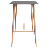 5 Piece Bar Set Black and Grey - Top-Down View