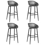 5 Piece Bar Set Black and Grey - Rear View