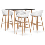 5 Piece Bar Set Black and White