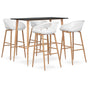 5 Piece Bar Set Black and White