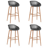 5 Piece Bar Set Black and Grey - Rear View
