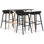 5 Piece Bar Set Black