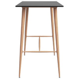5 Piece Bar Set Black - Top-Down View